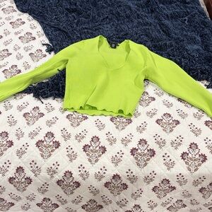 Sincerely Jules Lime Green Ribbed Top